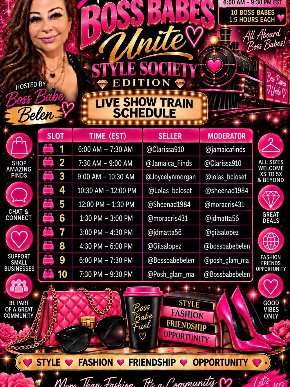 Boss Babes Unite Style Society Edition Live Show Train Schedule